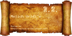 Melich Uriás névjegykártya